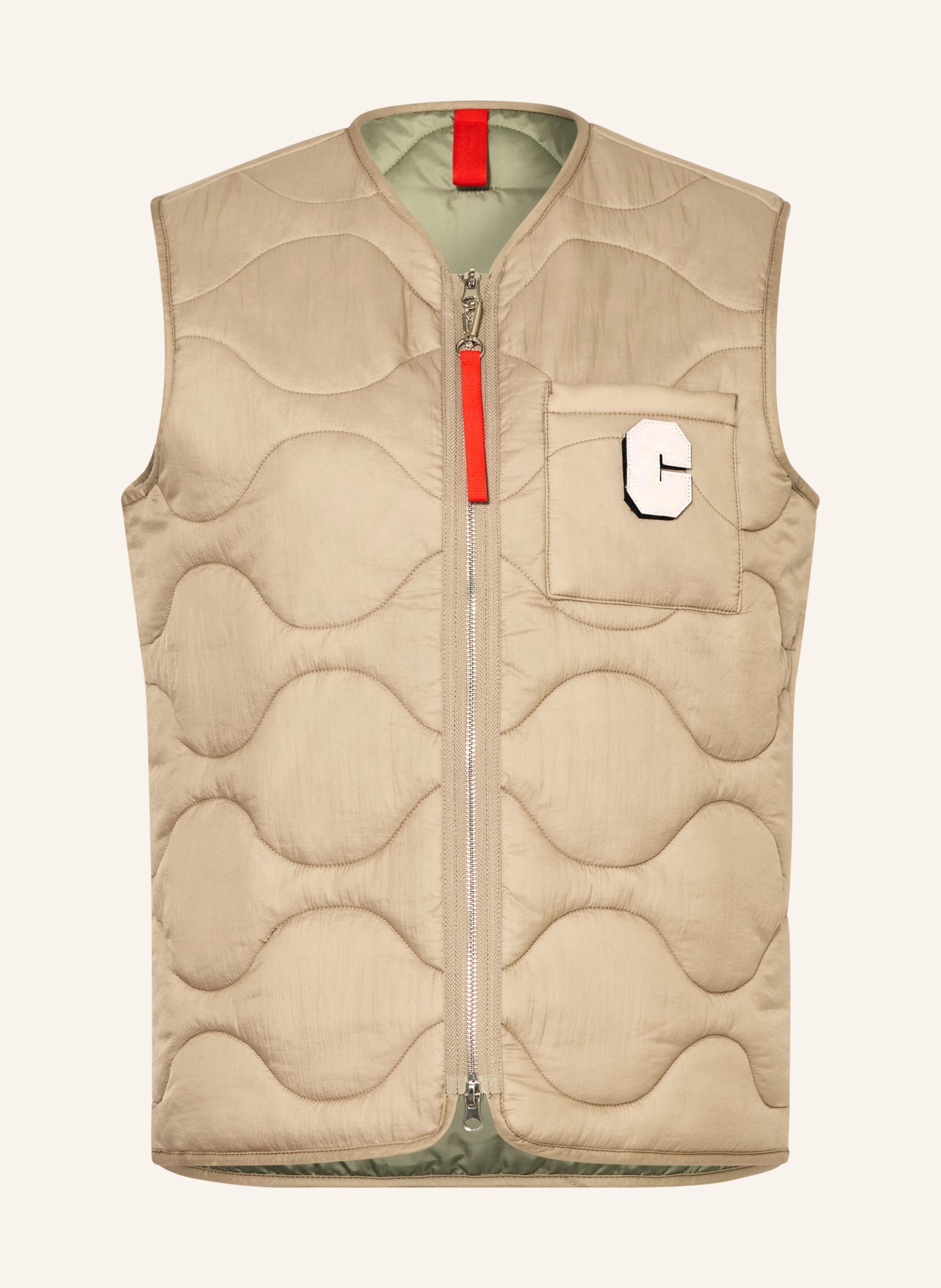 No.1 Como LYSS quilted vest with sequins: BEIGE