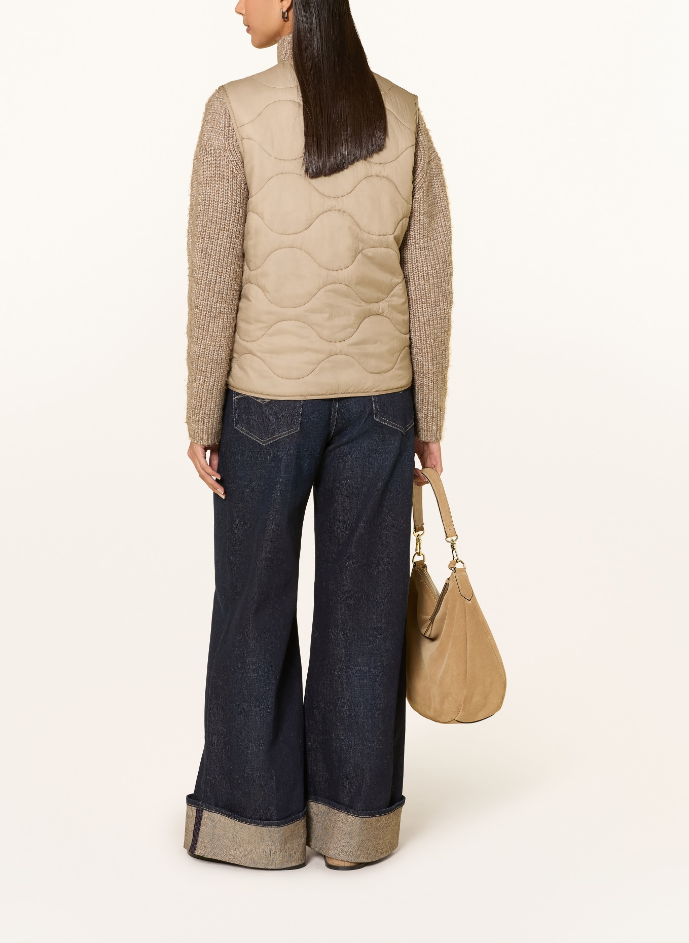 No.1 Como LYSS quilted vest with sequins: BEIGE