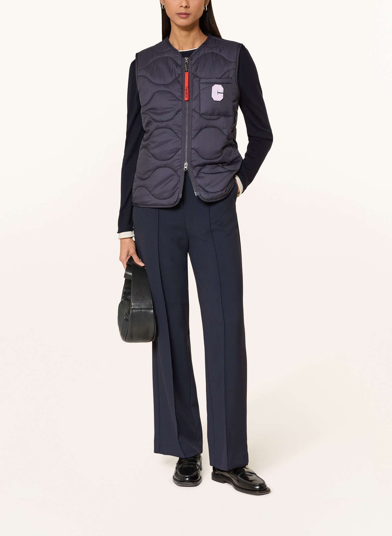 No.1 Como LYSS quilted vest with sequins: DARK BLUE