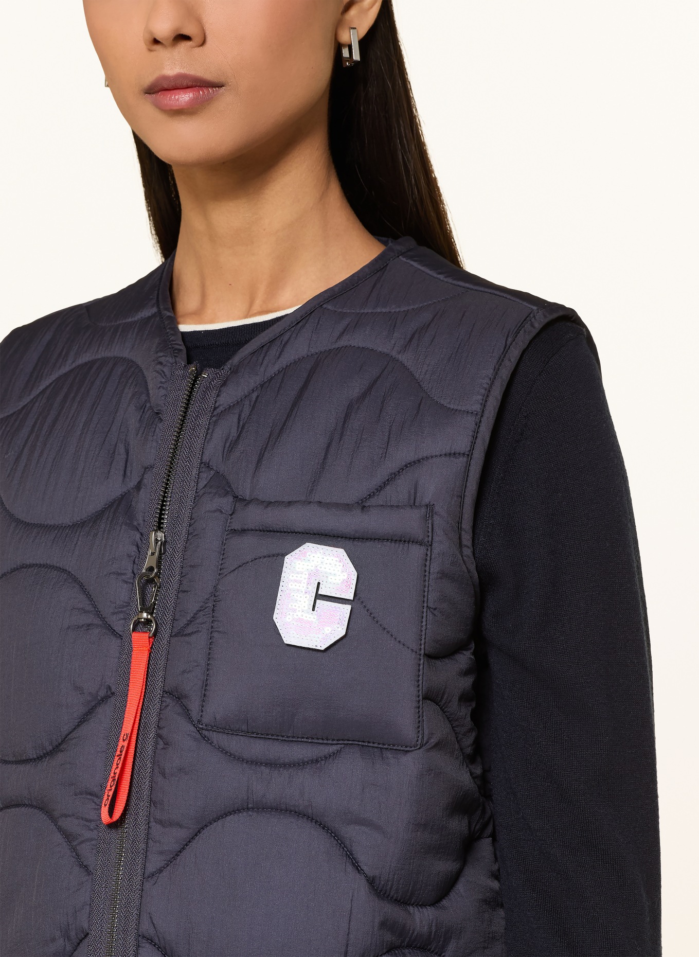No.1 Como LYSS quilted vest with sequins: DARK BLUE