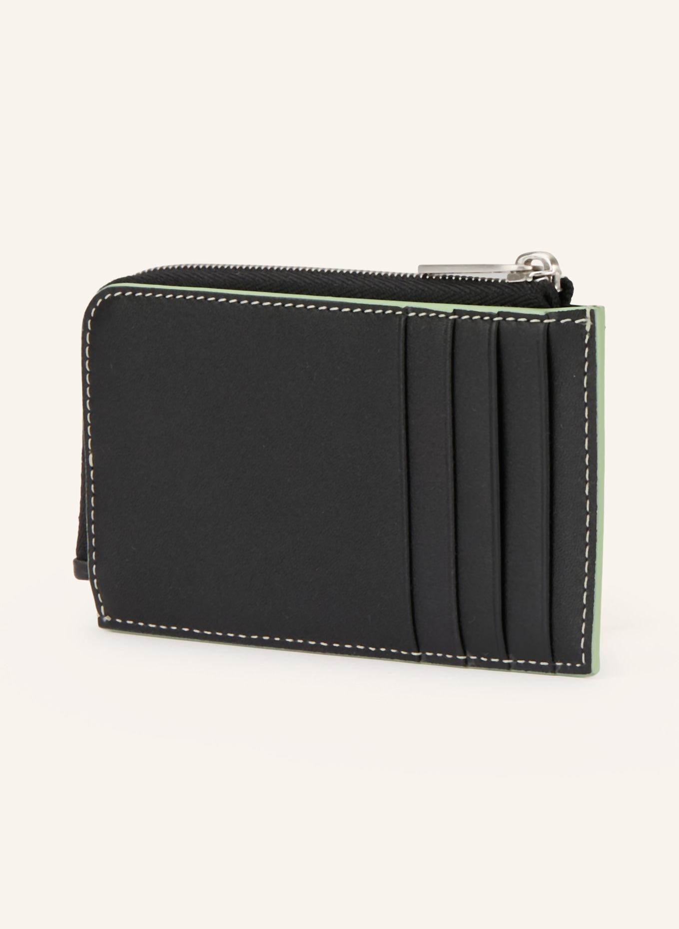JIL SANDER Kartenetui mit Münzfach: SCHWARZ
