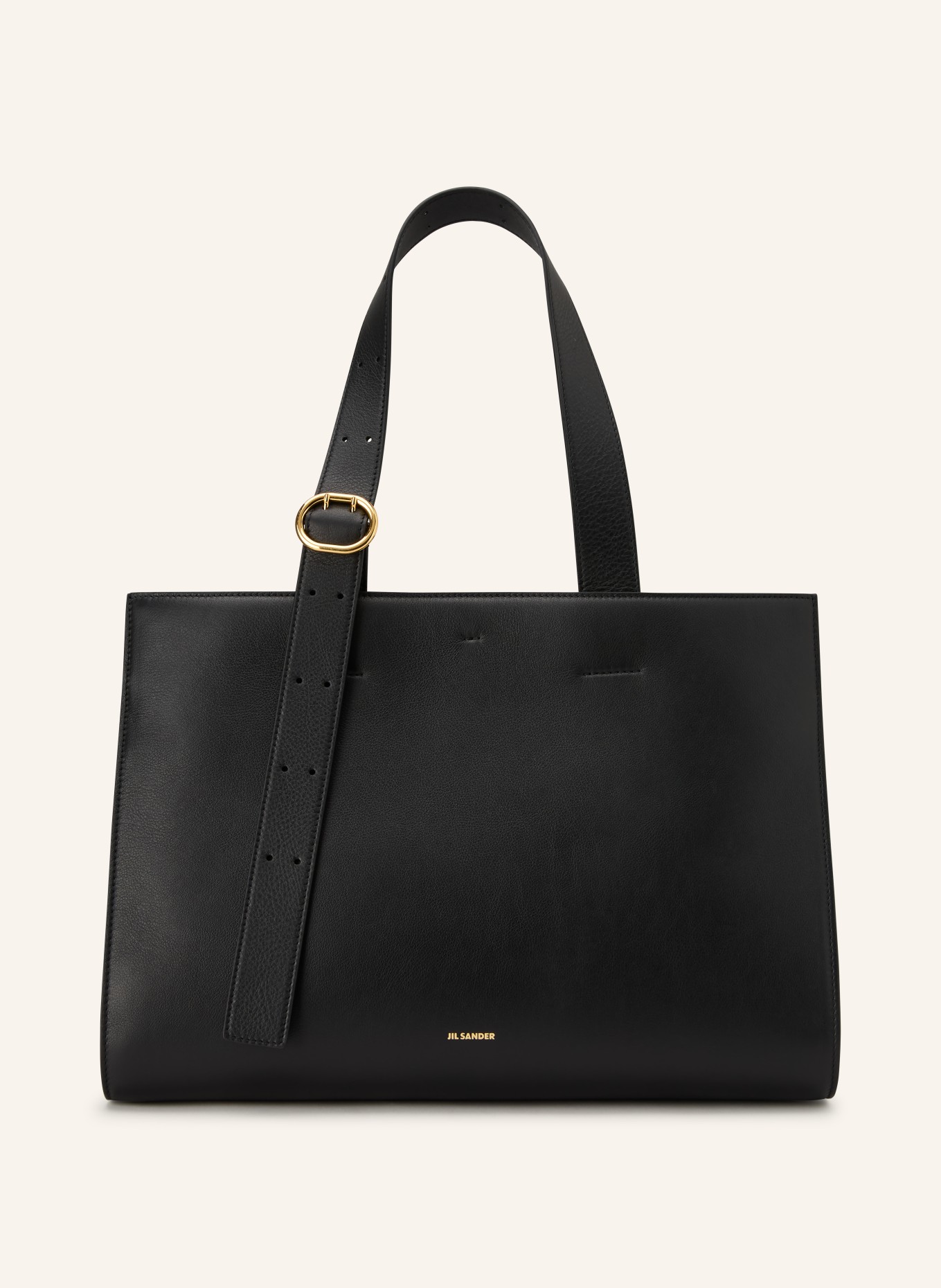 JIL SANDER Shopper CANNOLO: SCHWARZ / GOLD