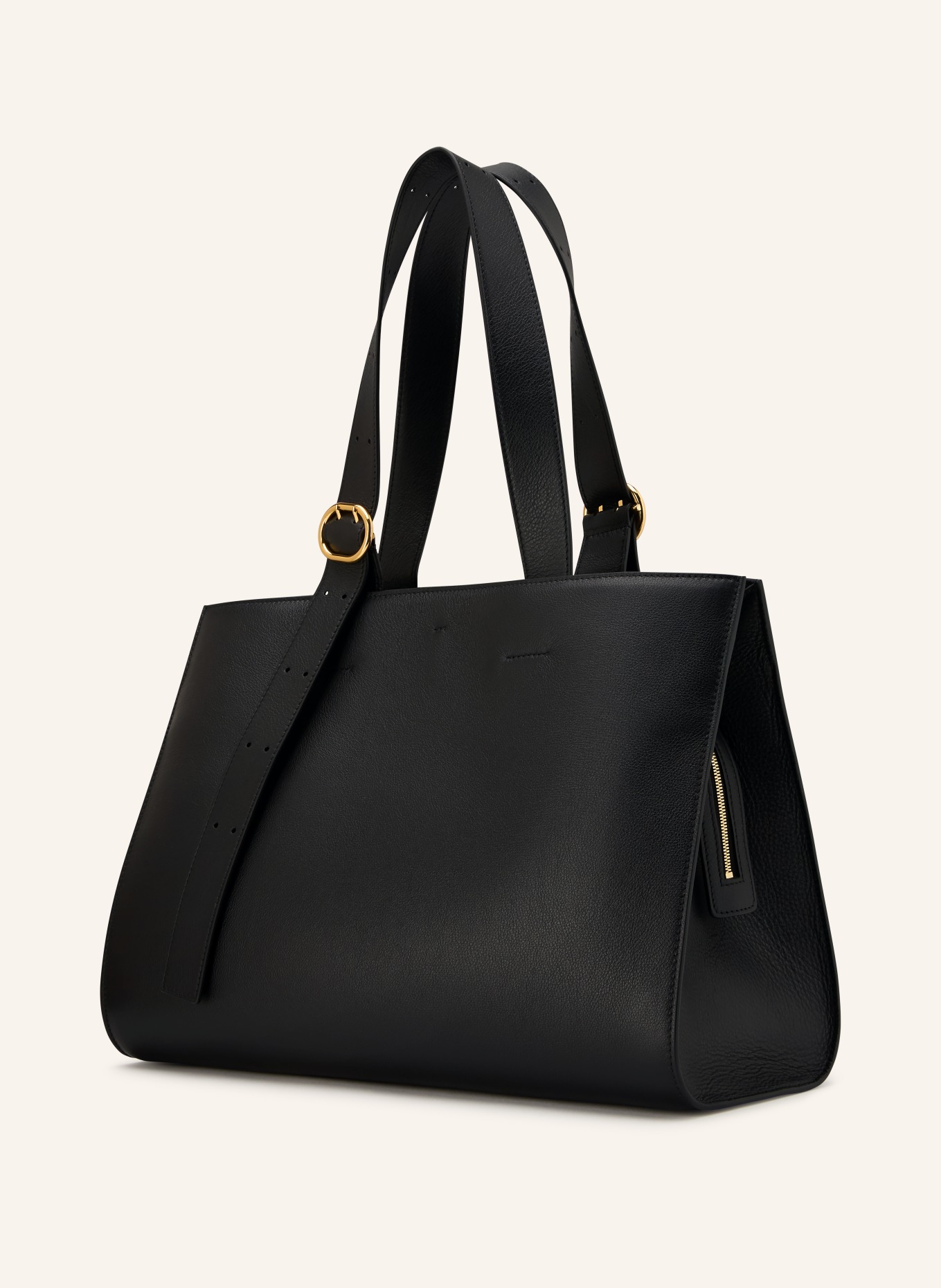 JIL SANDER Shopper CANNOLO: SCHWARZ / GOLD