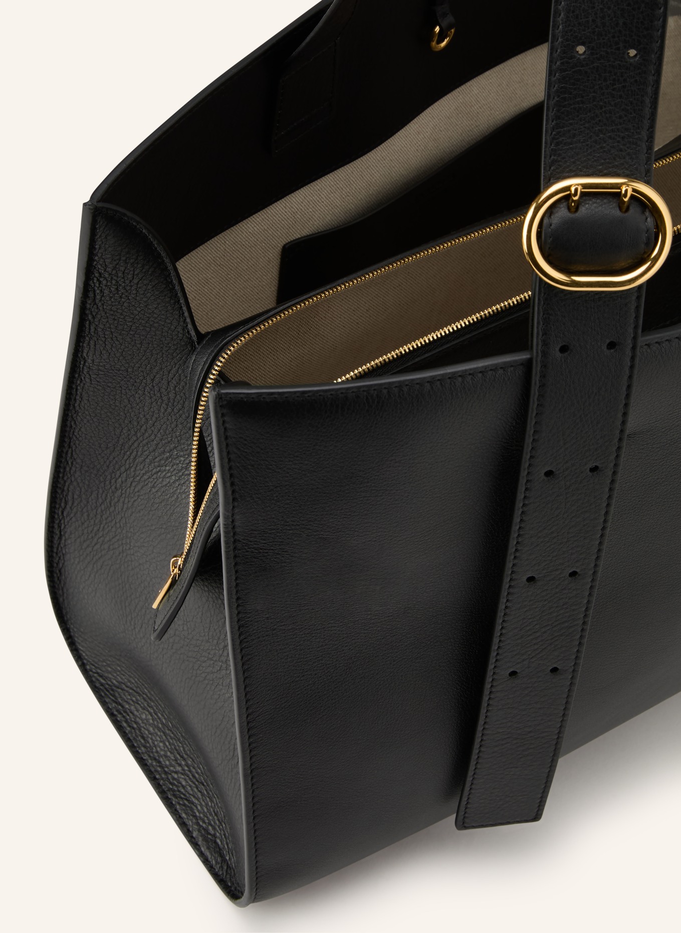 JIL SANDER Shopper CANNOLO: SCHWARZ / GOLD