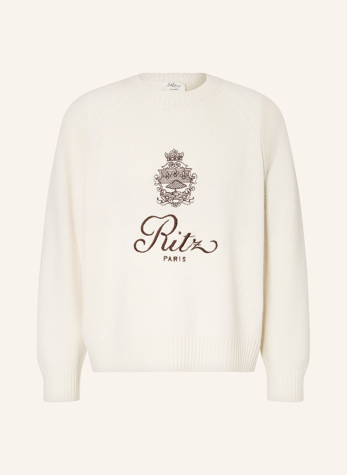 FRAME Cashmere sweater RITZ: CREAM / DARK BROWN