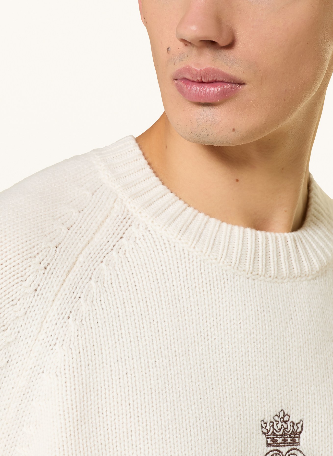 FRAME Cashmere sweater RITZ: CREAM / DARK BROWN