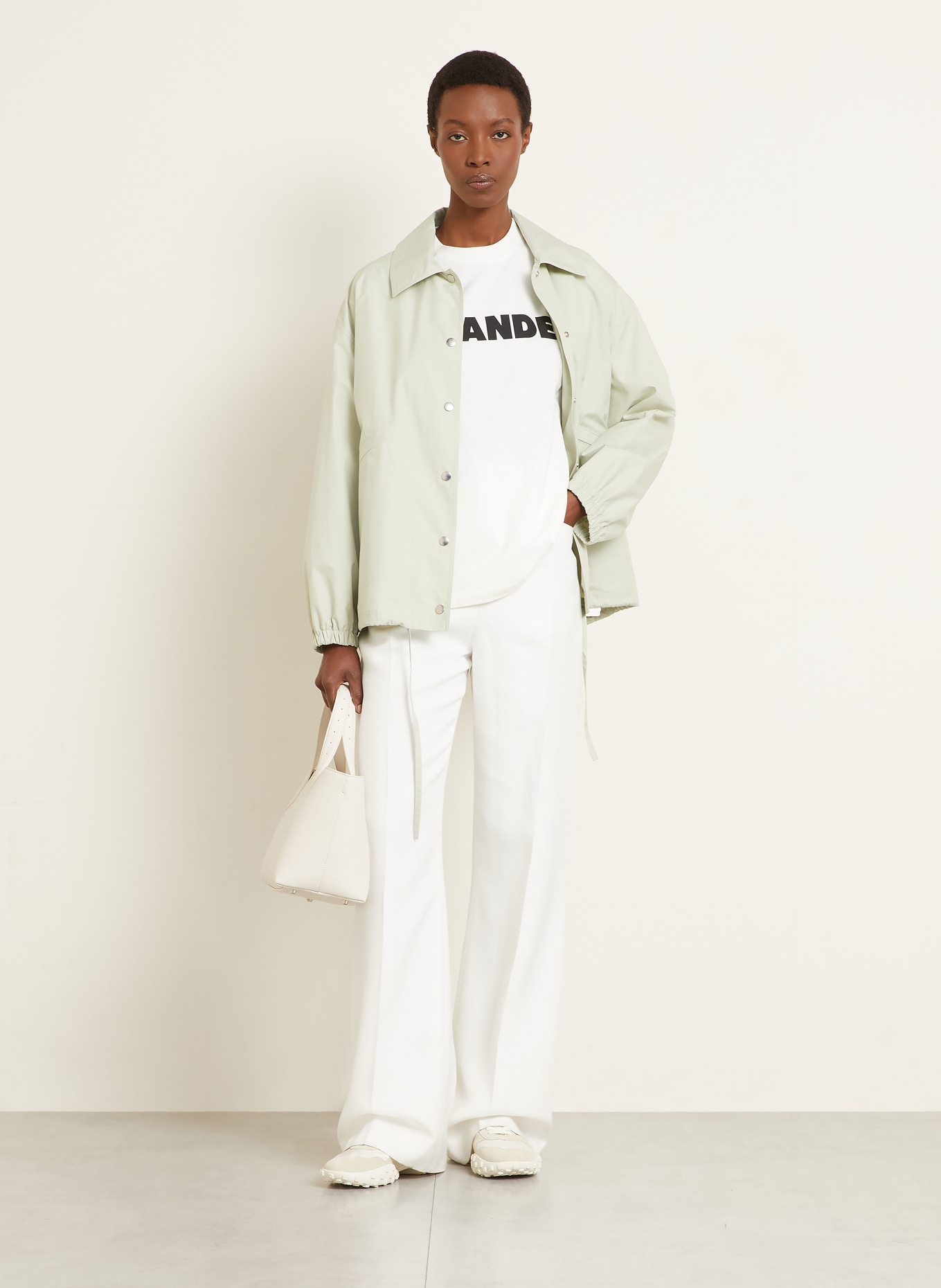 JIL SANDER T-shirt: ECRU / BLACK