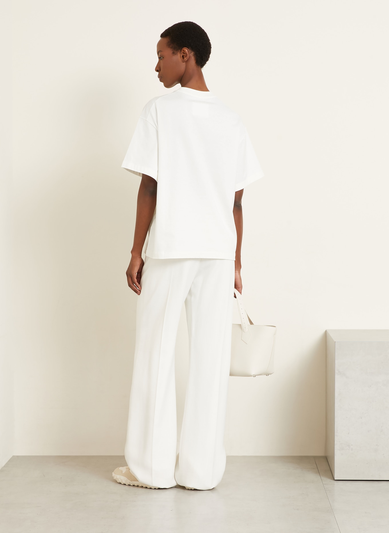 JIL SANDER T-shirt: ECRU / BLACK