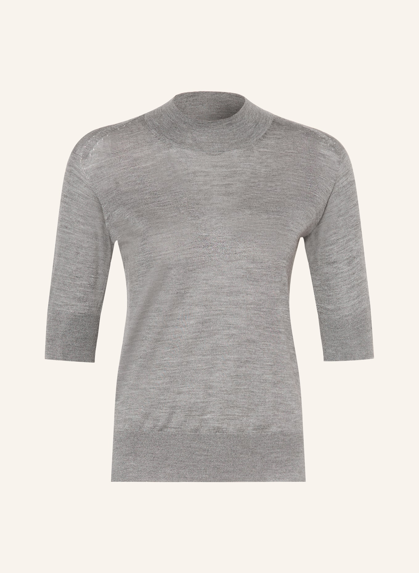 JIL SANDER Strickshirt mit Cashmere und Seide: GRAU