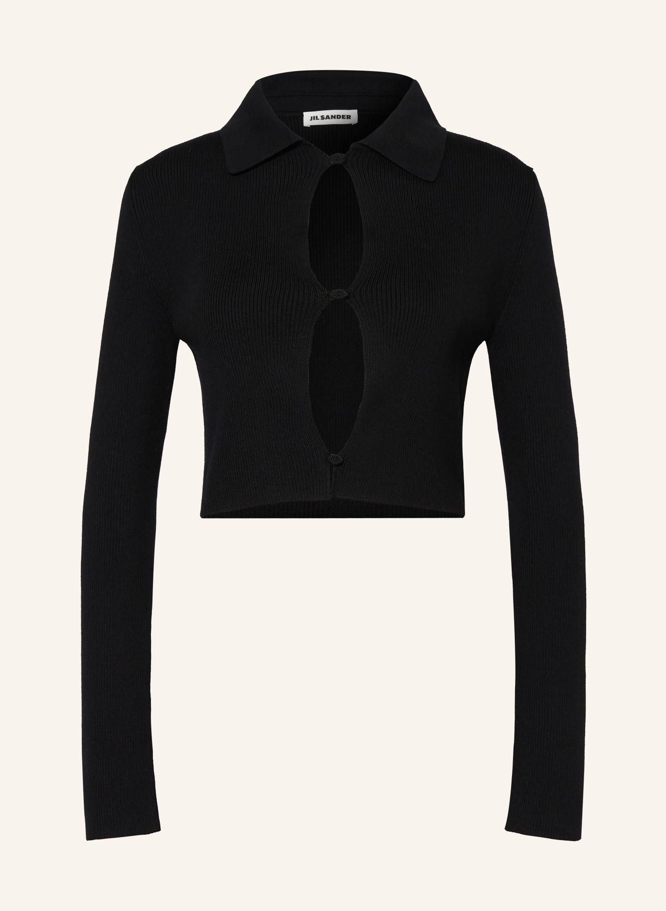 JIL SANDER Cropped-Strickjacke: SCHWARZ