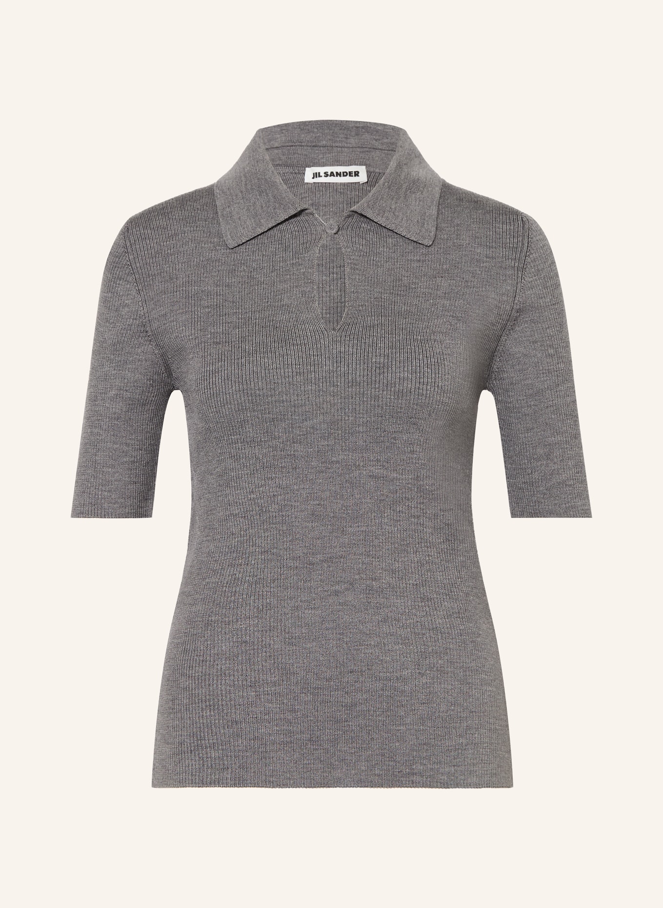 JIL SANDER knitted polo shirt: GRAY