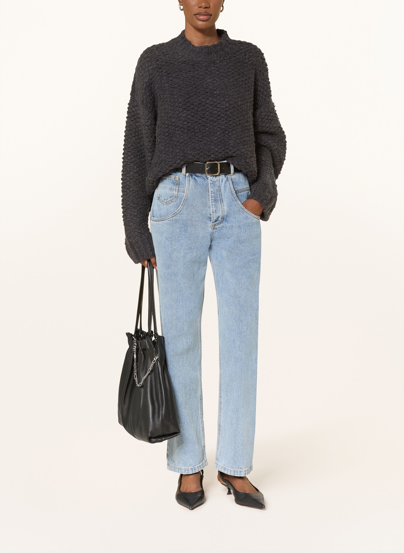 black palms Wide Leg Jeans JEANY 2502: WASHED BLUE WASHED BLUE