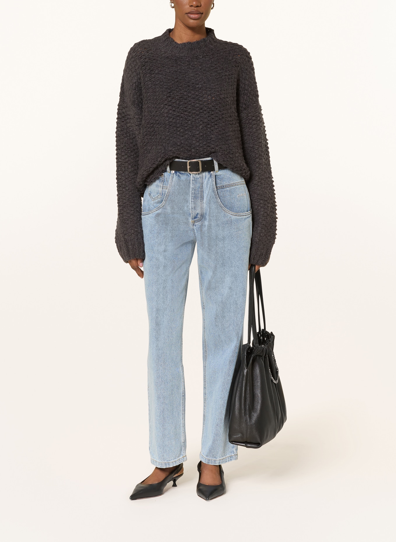 black palms Alpaca sweater CORSETTA: DARK GRAY