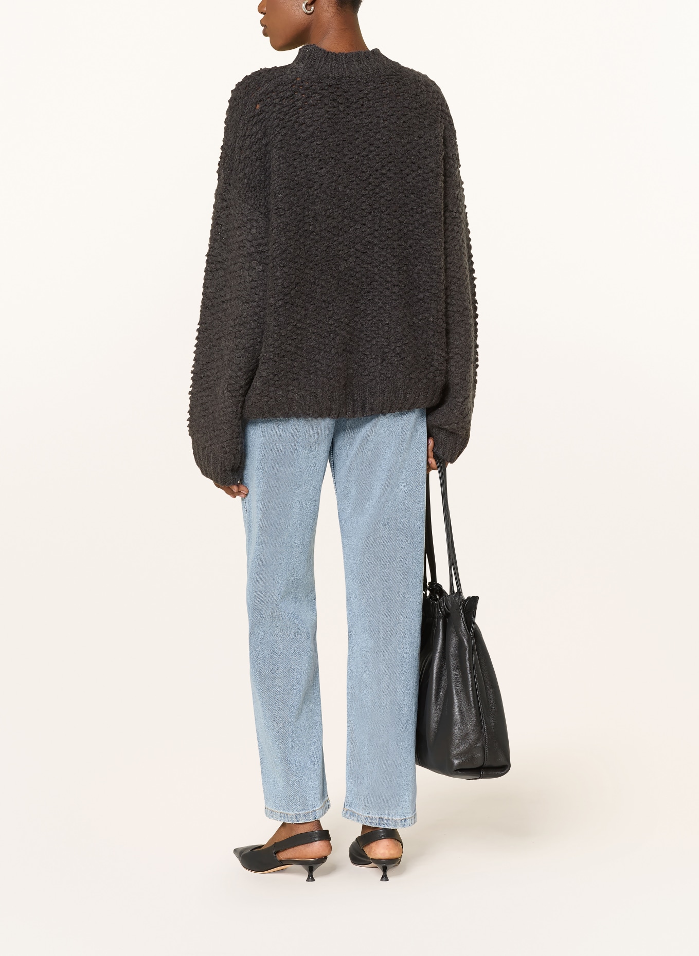 black palms Alpaca sweater CORSETTA: DARK GRAY