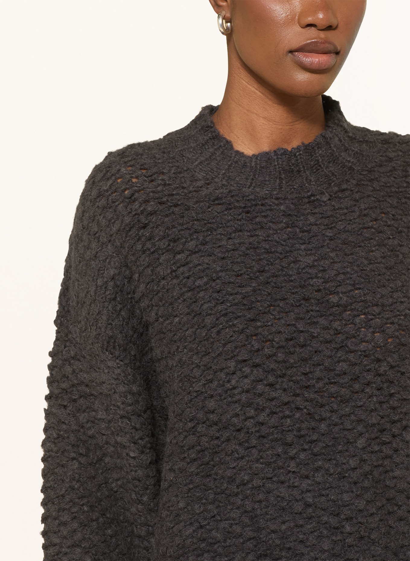 black palms Alpaca sweater CORSETTA: DARK GRAY