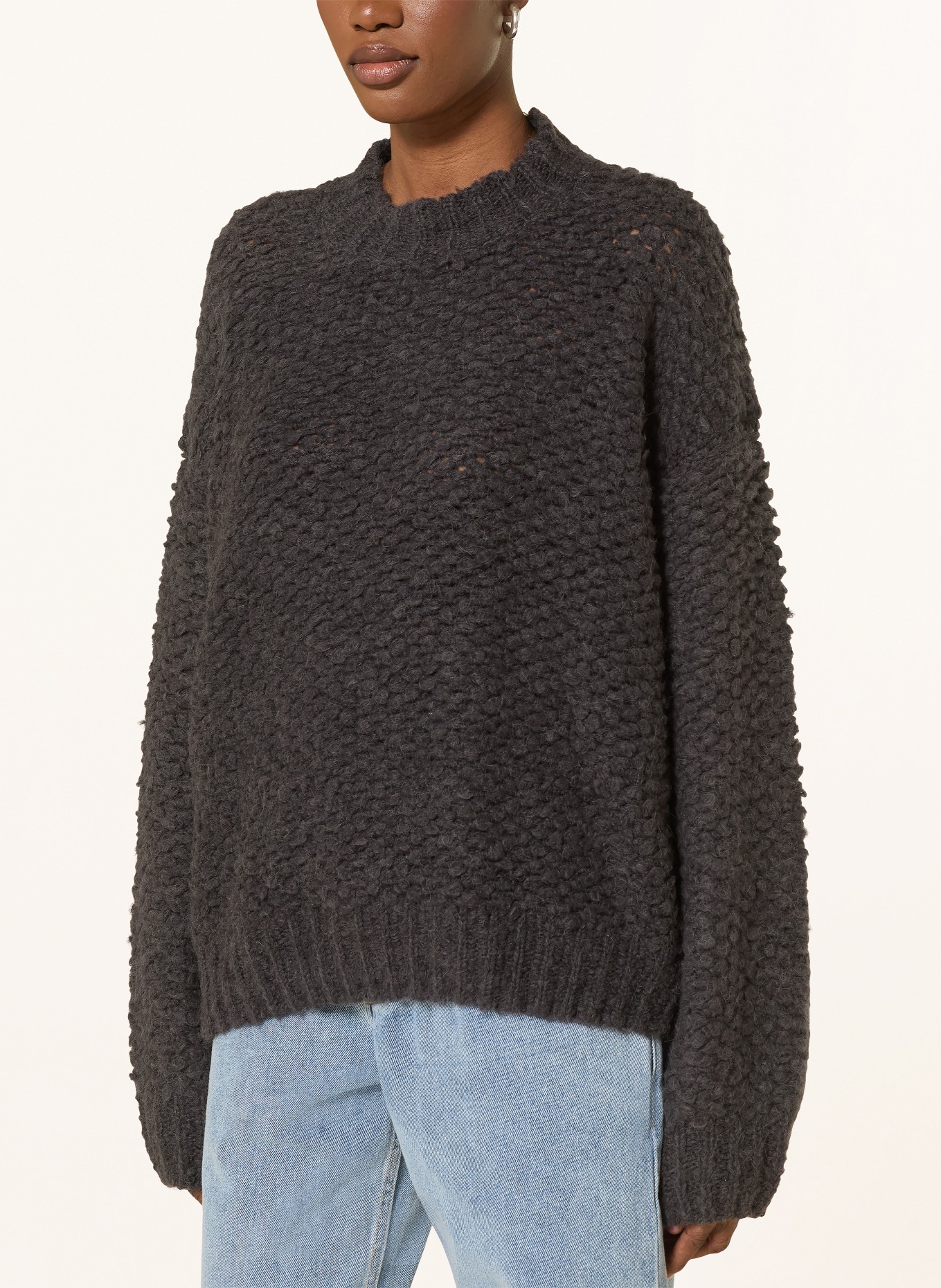 black palms Alpaca sweater CORSETTA: DARK GRAY