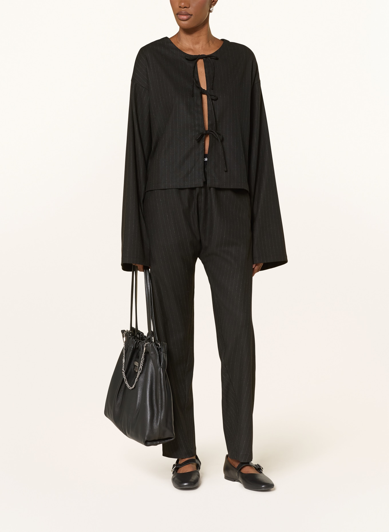 black palms Bluse BENJA: SCHWARZ / WEISS