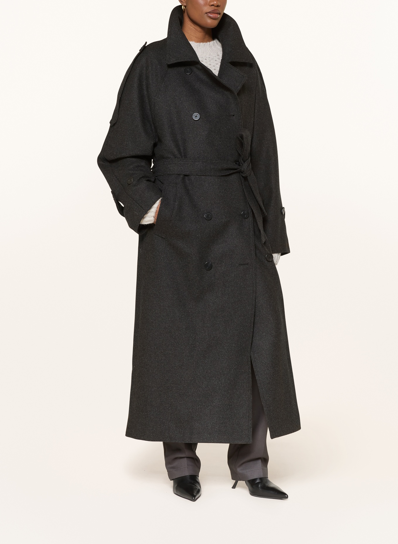 black palms Płaszcz CADY: CZIEMNOSZARY