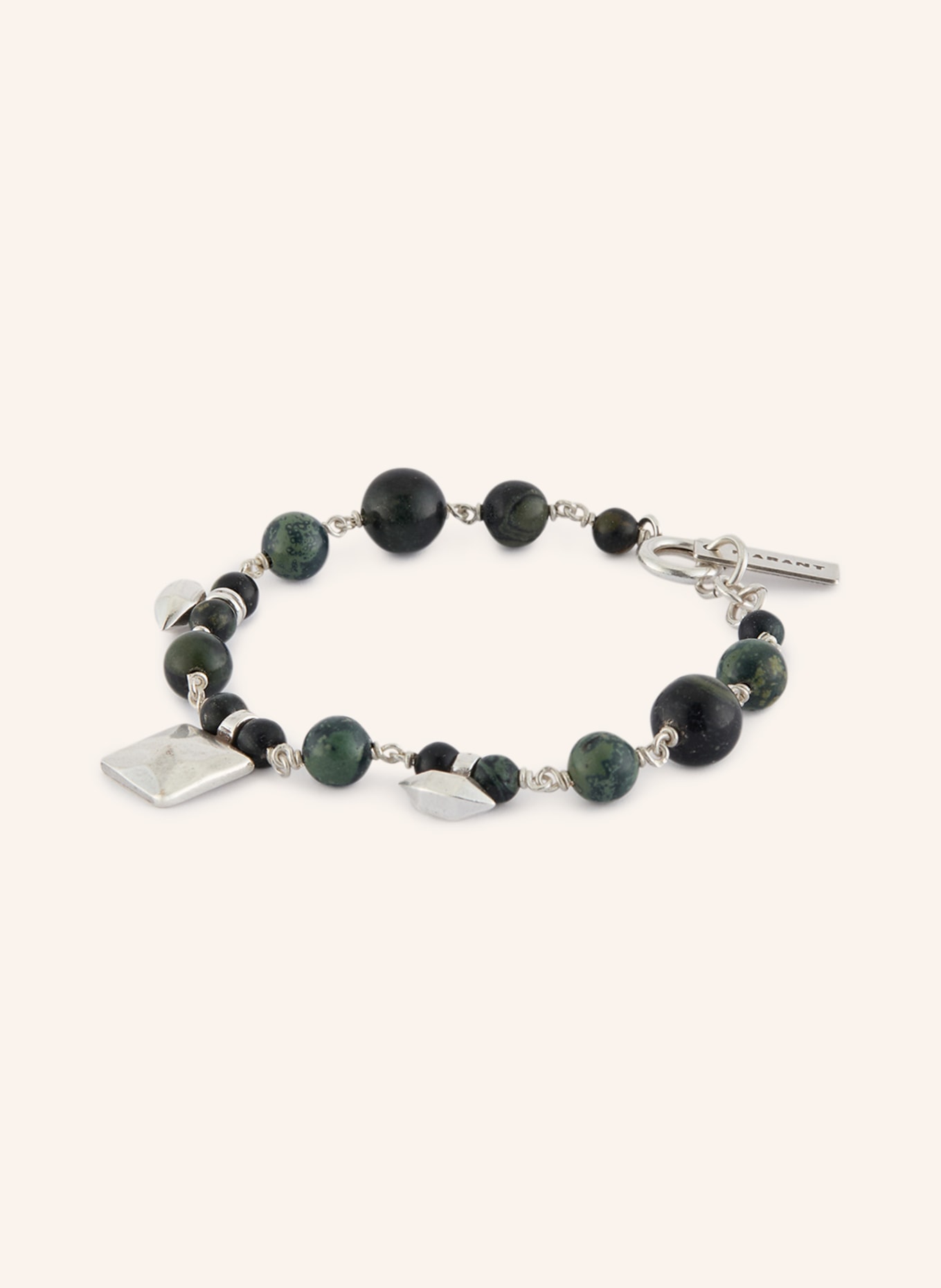 ISABEL MARANT Bransoletka JACK: SREBRNY / CIEMNOZIELONY / CZARNY