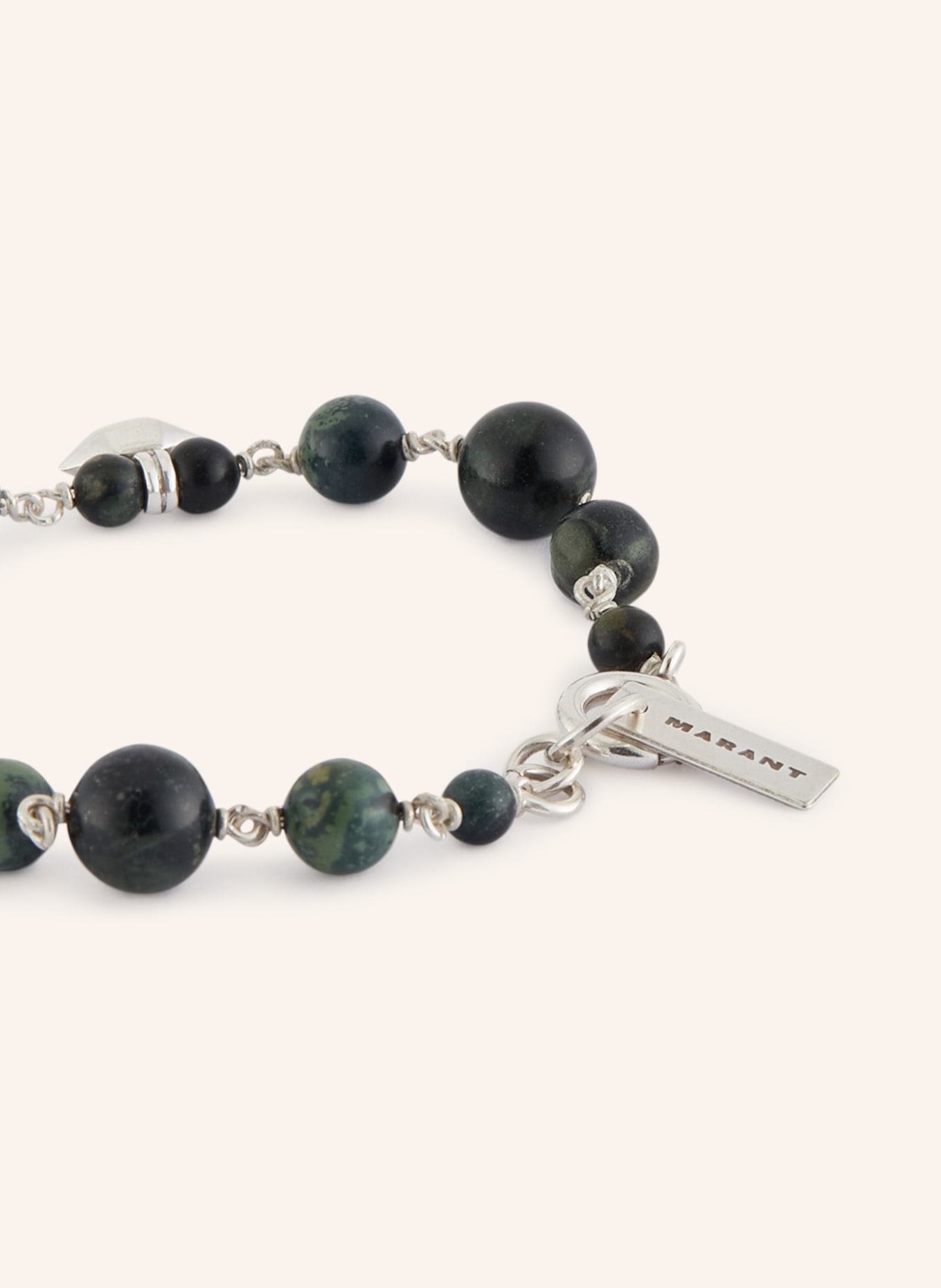 ISABEL MARANT Bransoletka JACK: SREBRNY / CIEMNOZIELONY / CZARNY