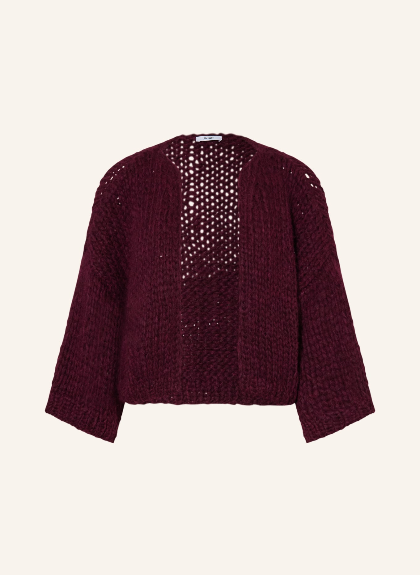 MAIAMI Strickhülle aus Alpaka mit 3/4-Arm: DUNKELROT