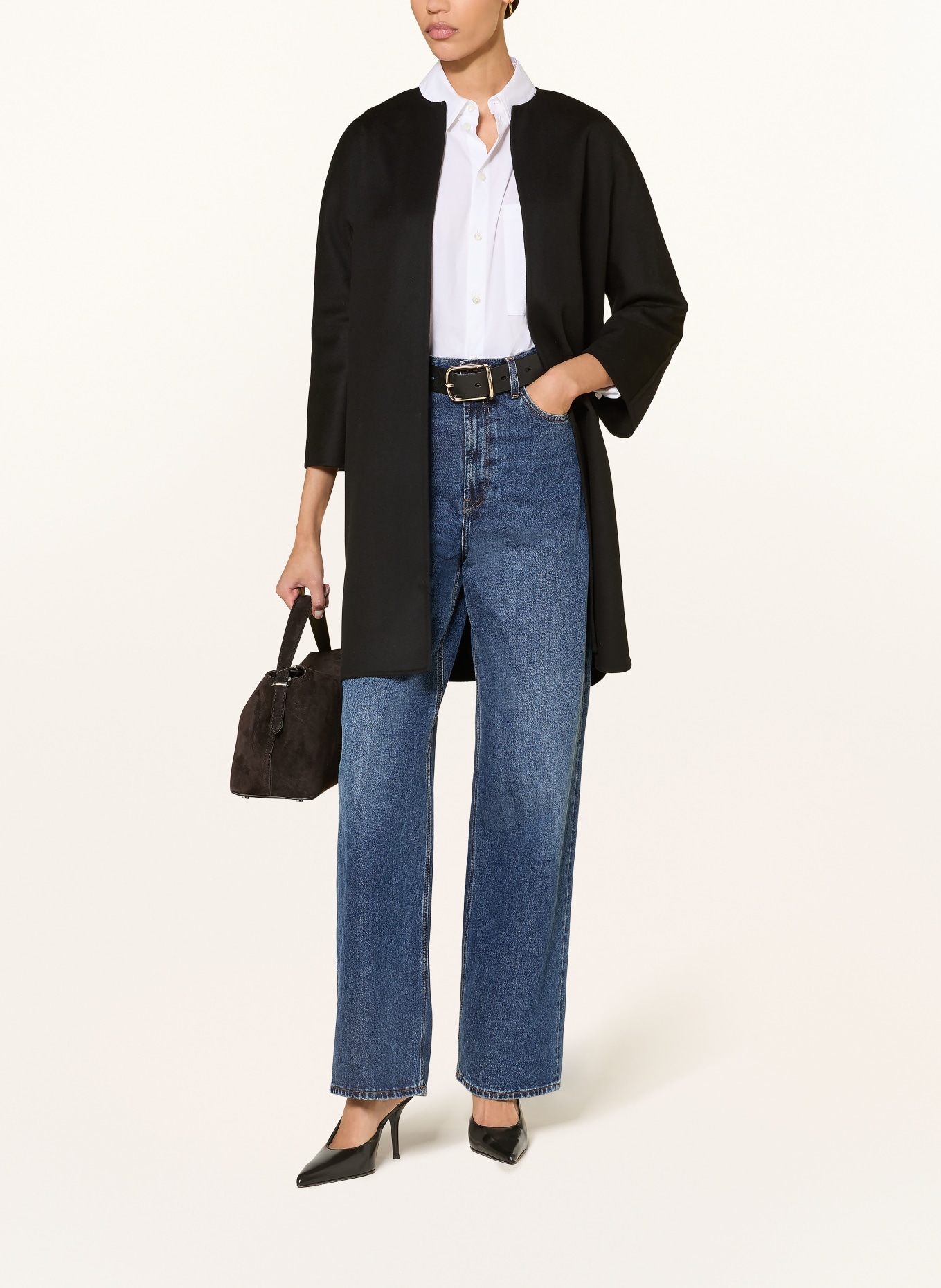 manzoni 24 wool coat: BLACK