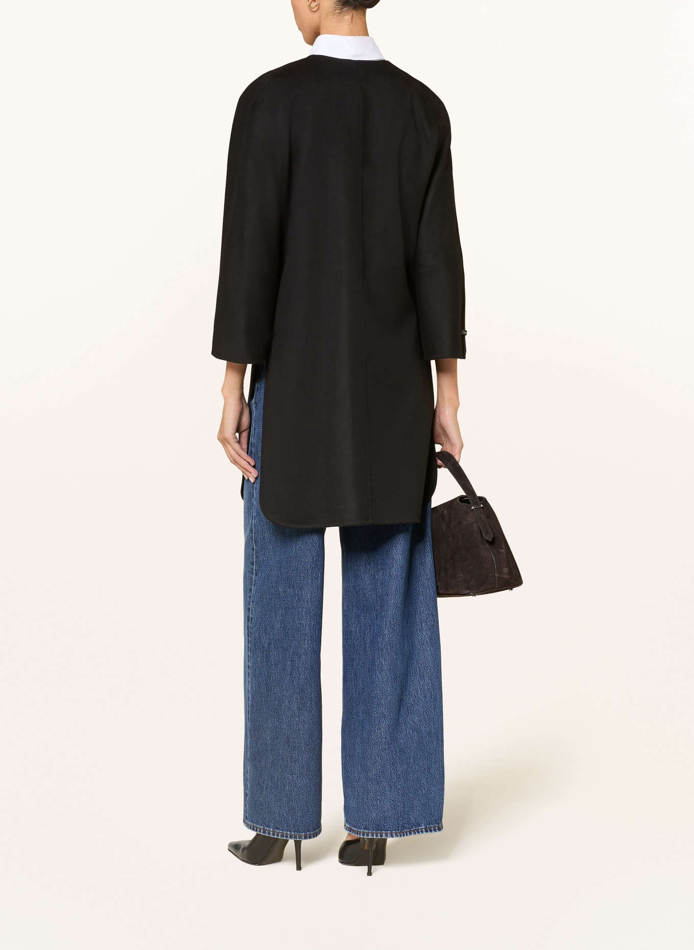 manzoni 24 wool coat: BLACK