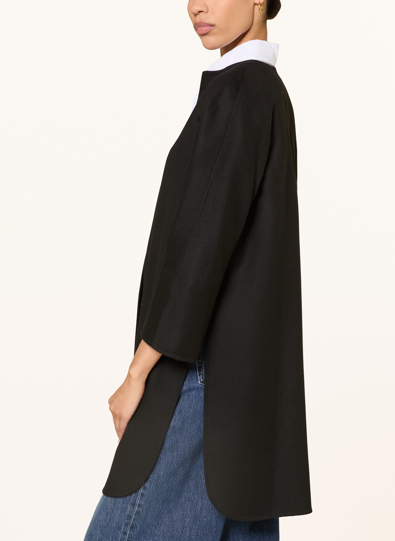 manzoni 24 wool coat: BLACK