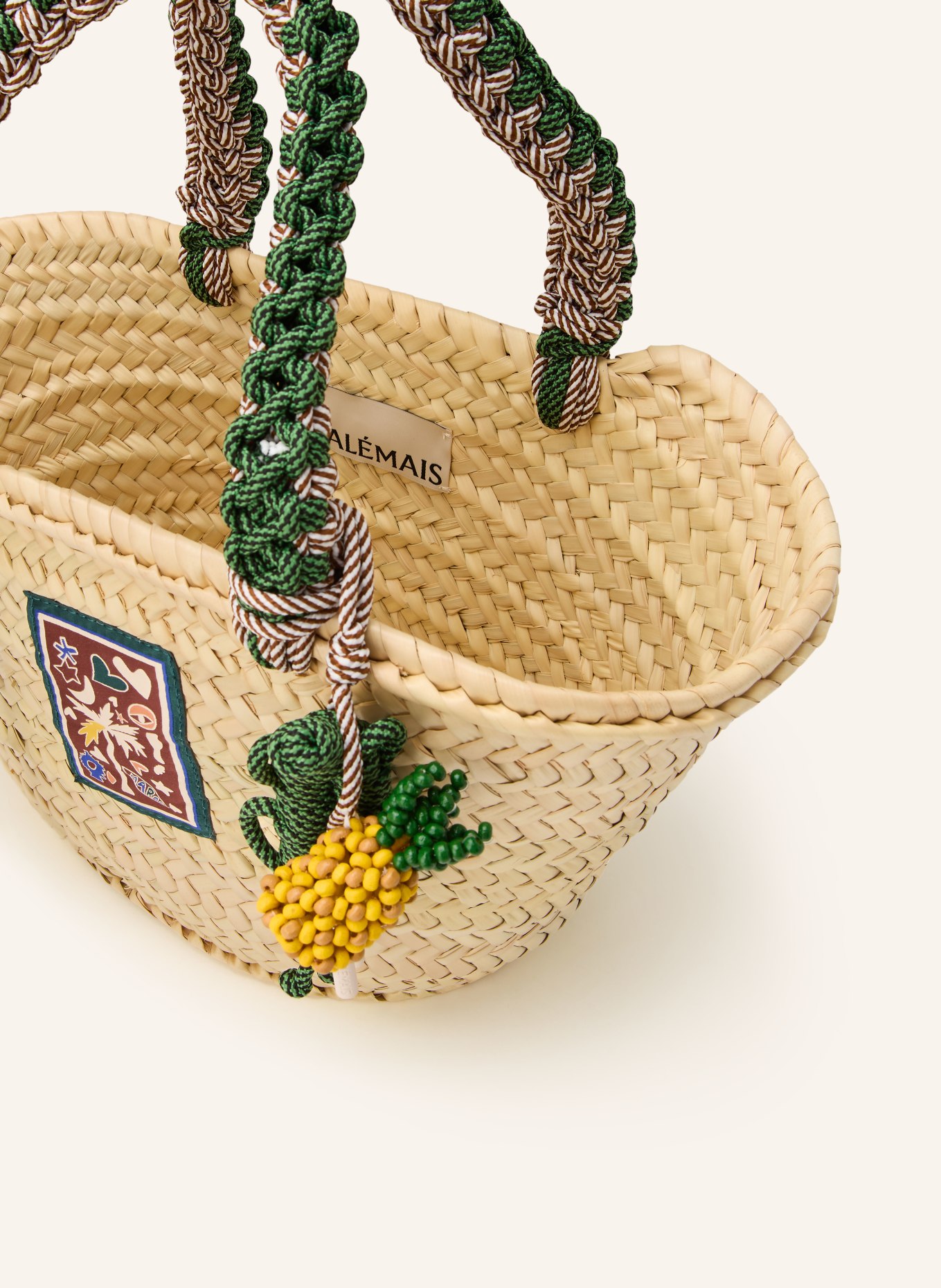 ALÉMAIS kabelka: KRÉMOVÁ / TMAVĚ ZELENÁ