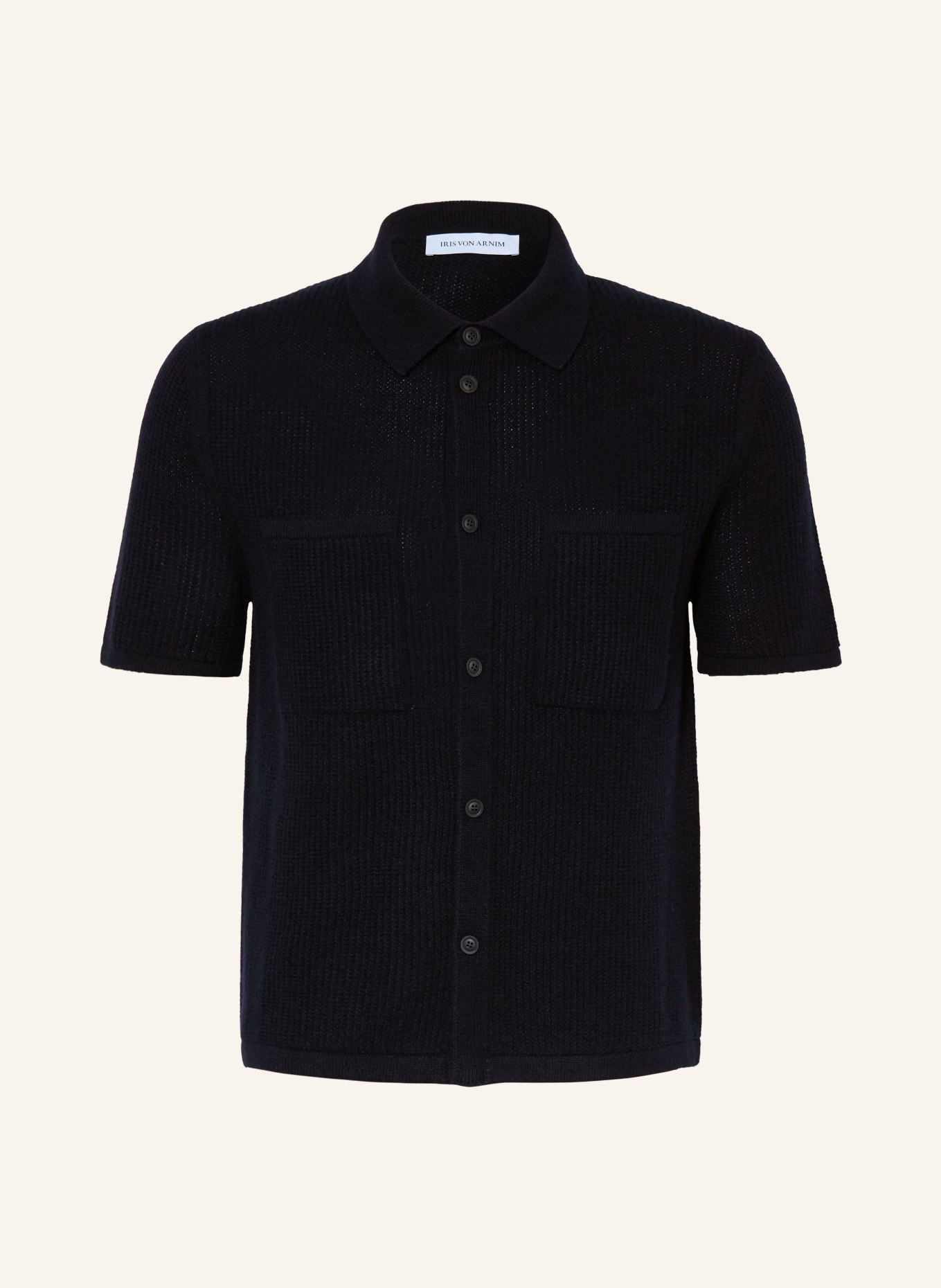 IRIS von ARNIM Strickhemd AURELIAN Comfort Fit aus Cashmere: DUNKELBLAU