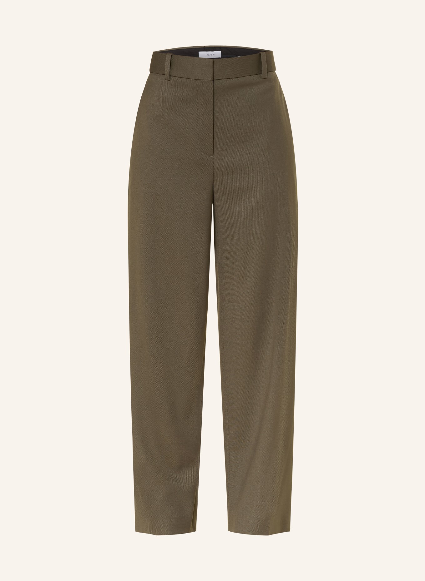 REISS SOLENE Wide leg trousers: KHAKI