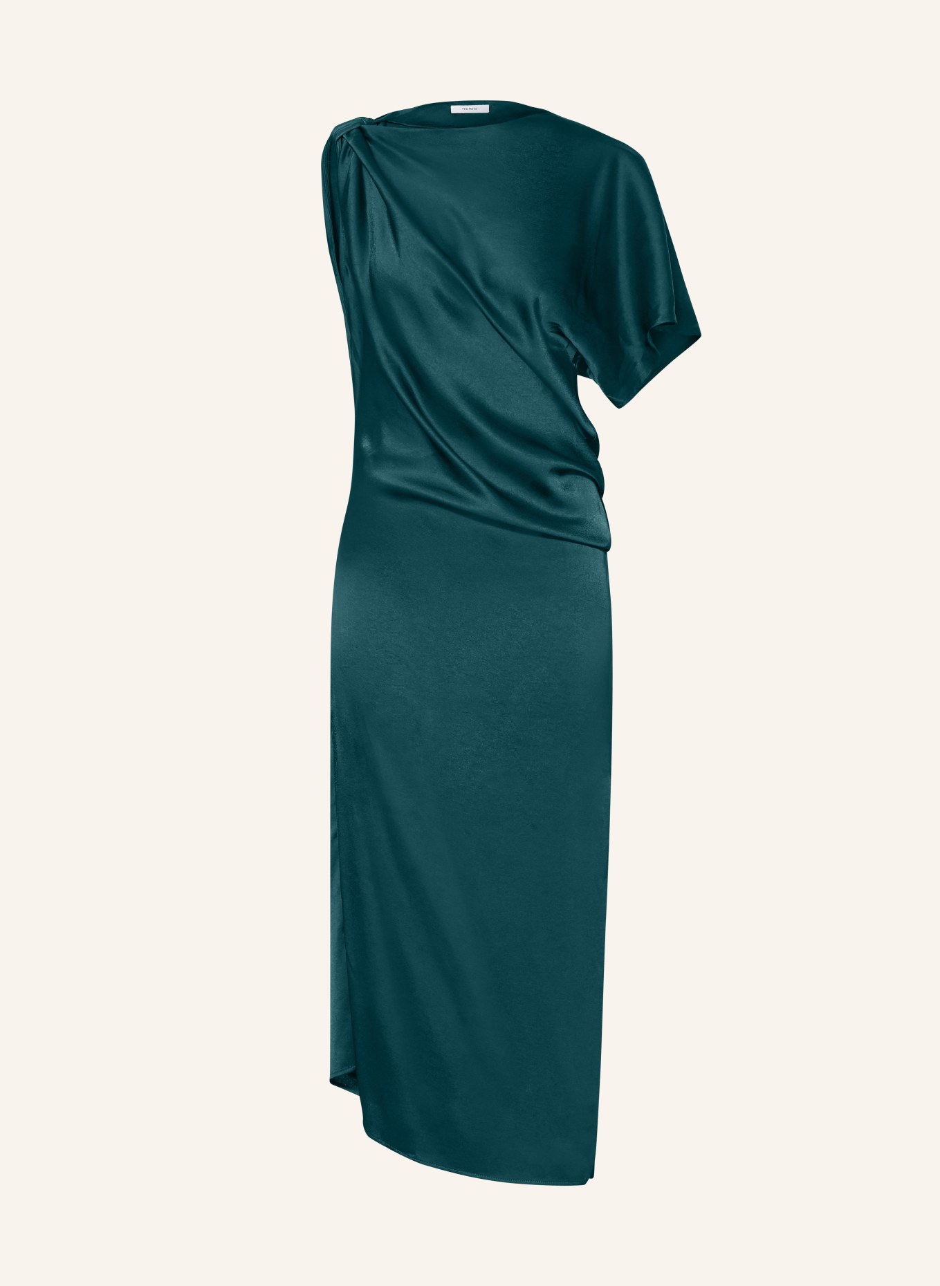 REISS Saténové šaty KENZIE: TMAVĚ ZELENÁ