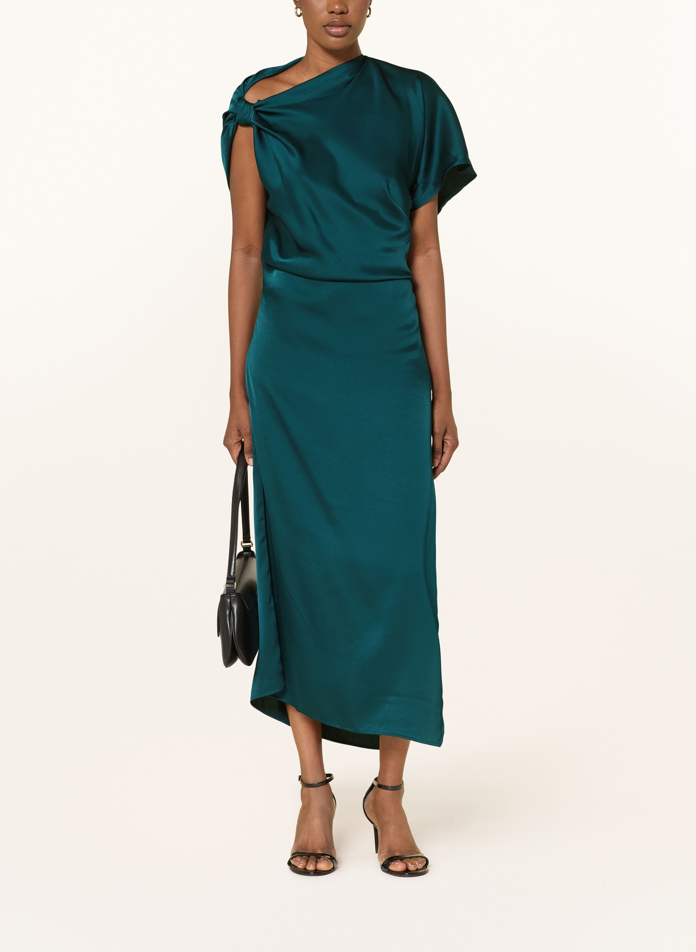 REISS Satin dress KENZIE: DARK GREEN