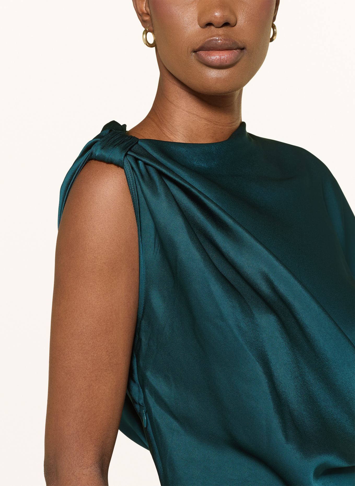 REISS Satin dress KENZIE: DARK GREEN