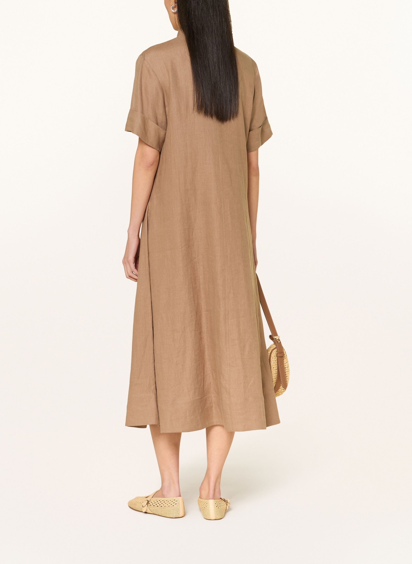 RIANI Linnen overhemdjurk: BRUIN