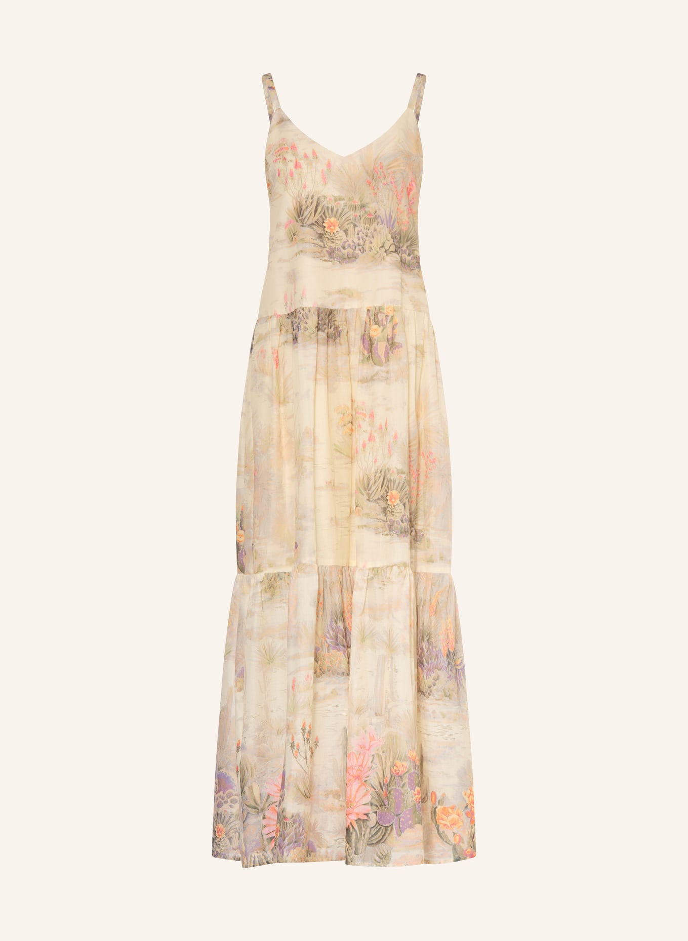 RIANI Kleid mit Rüschen: HELLGELB / ORANGE / GRÜN