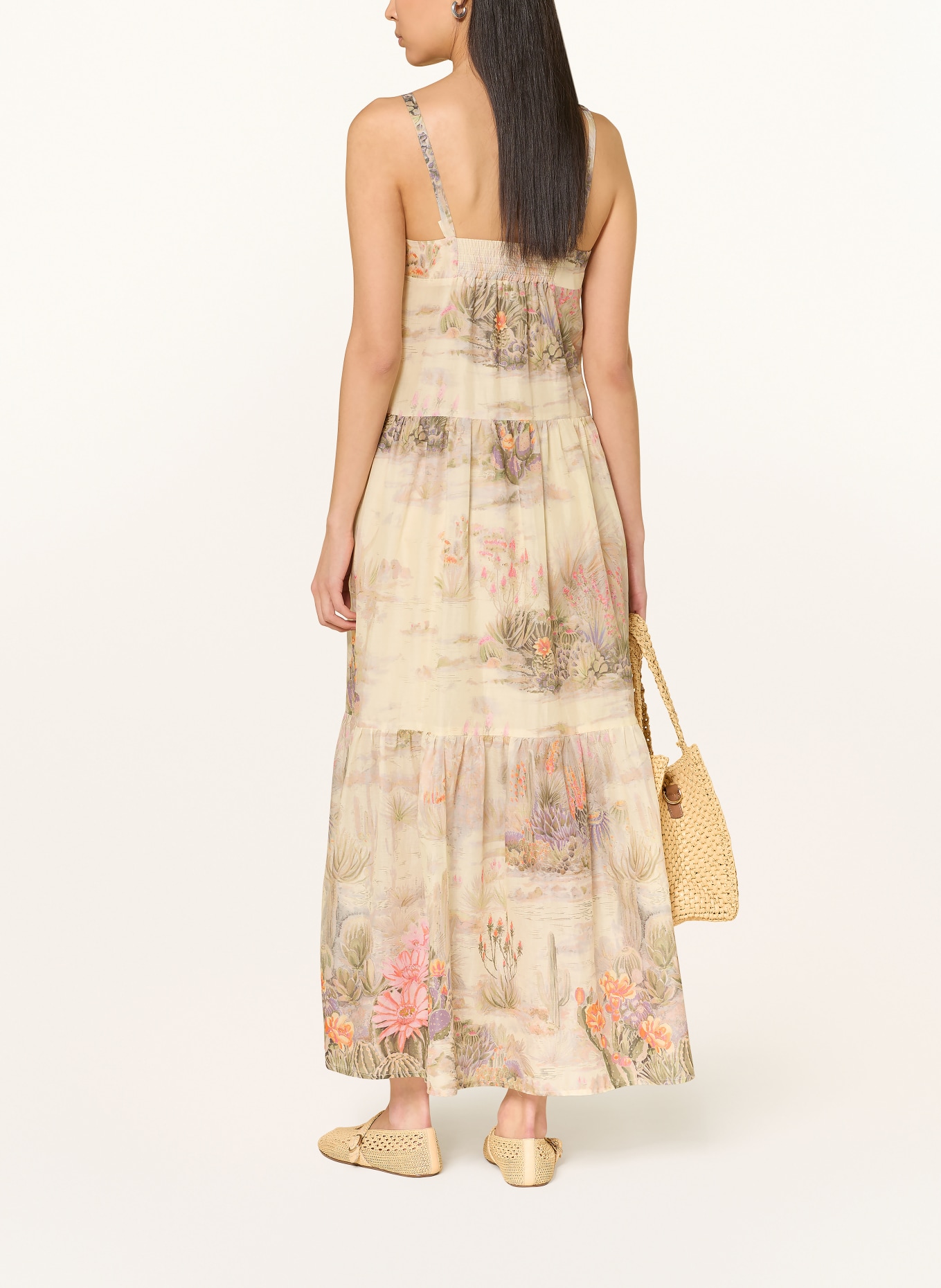 RIANI Kleid mit Rüschen: HELLGELB / ORANGE / GRÜN