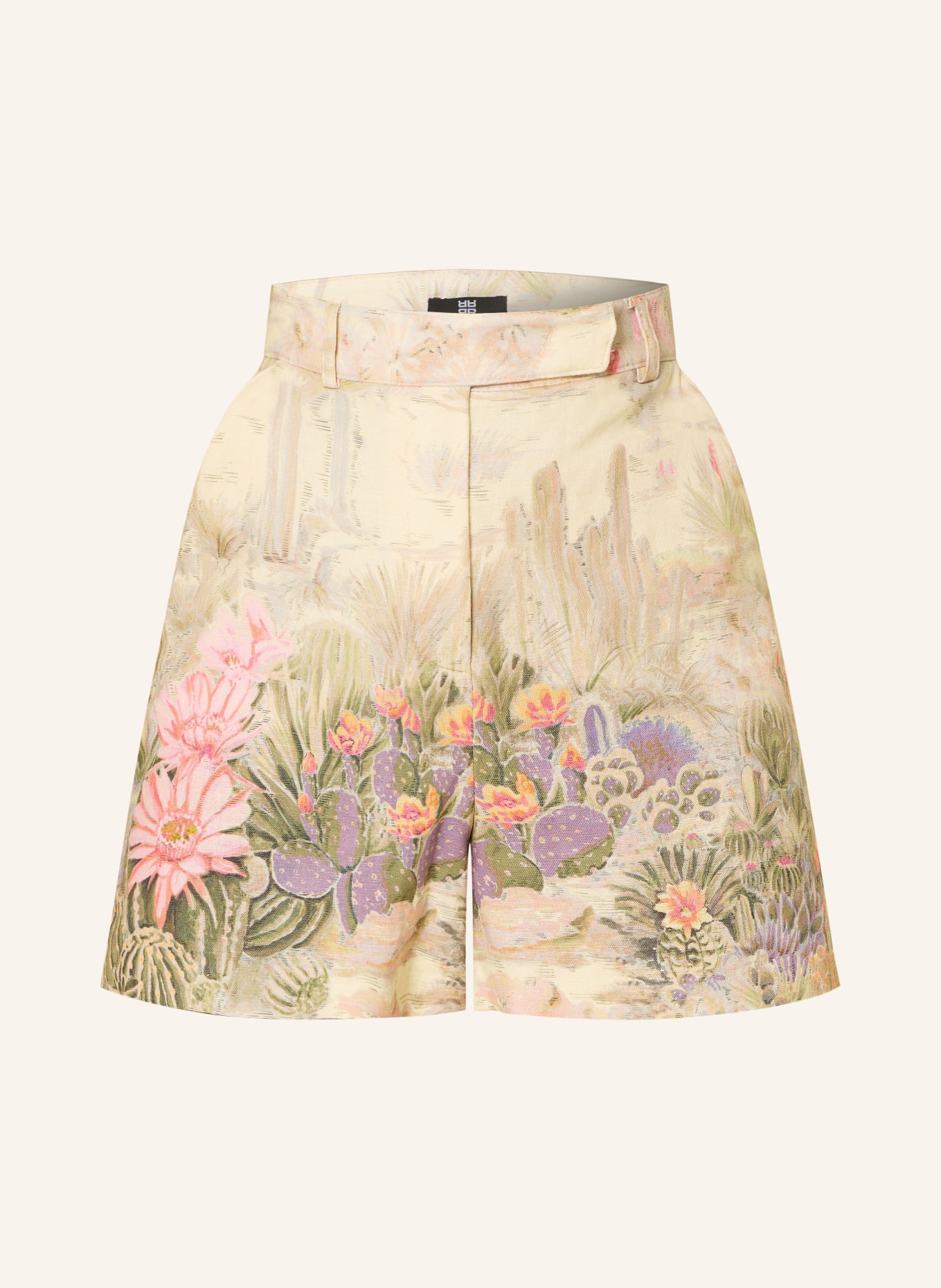 RIANI Shorts mit Leinen: HELLGELB / ORANGE / GRÜN