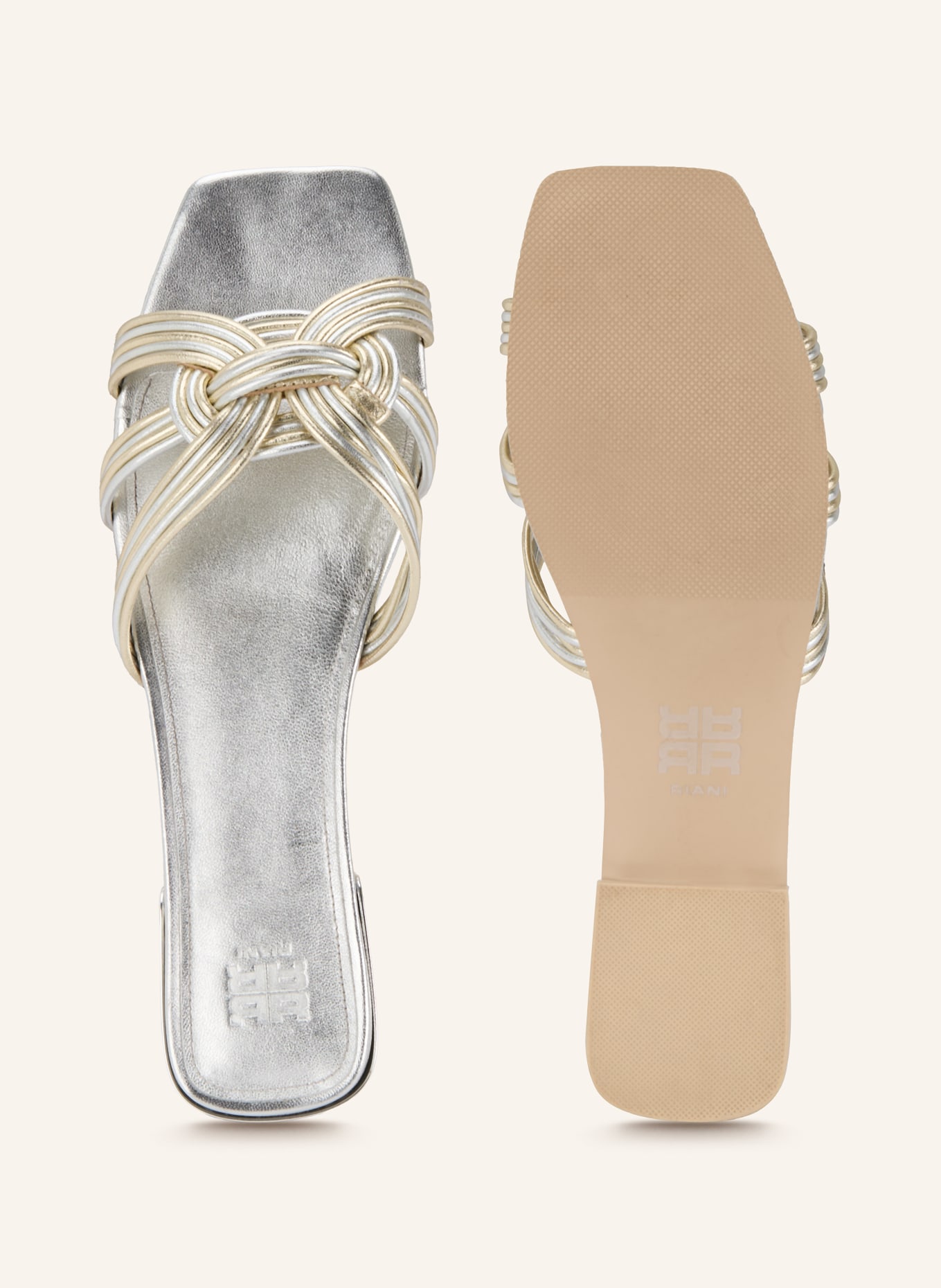 RIANI klapki: SREBRNY / ZŁOTY