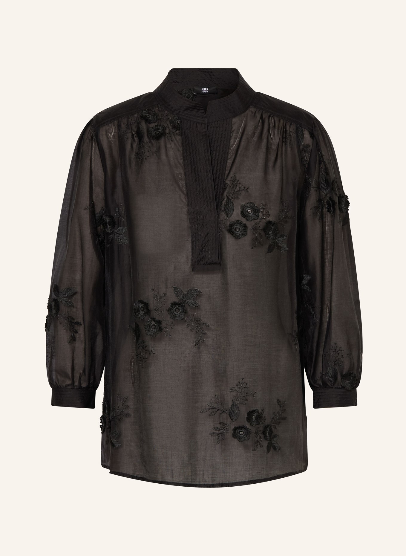 RIANI Blůza s 3/4 rukávem: ČERNÁ