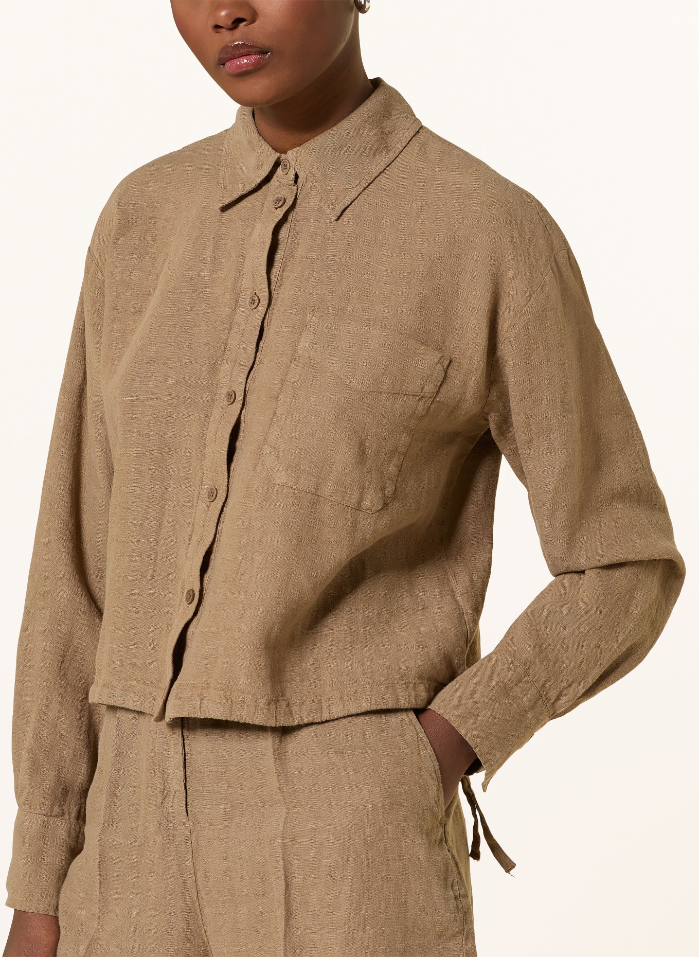 RIANI Hemdbluse aus Leinen: BRAUN