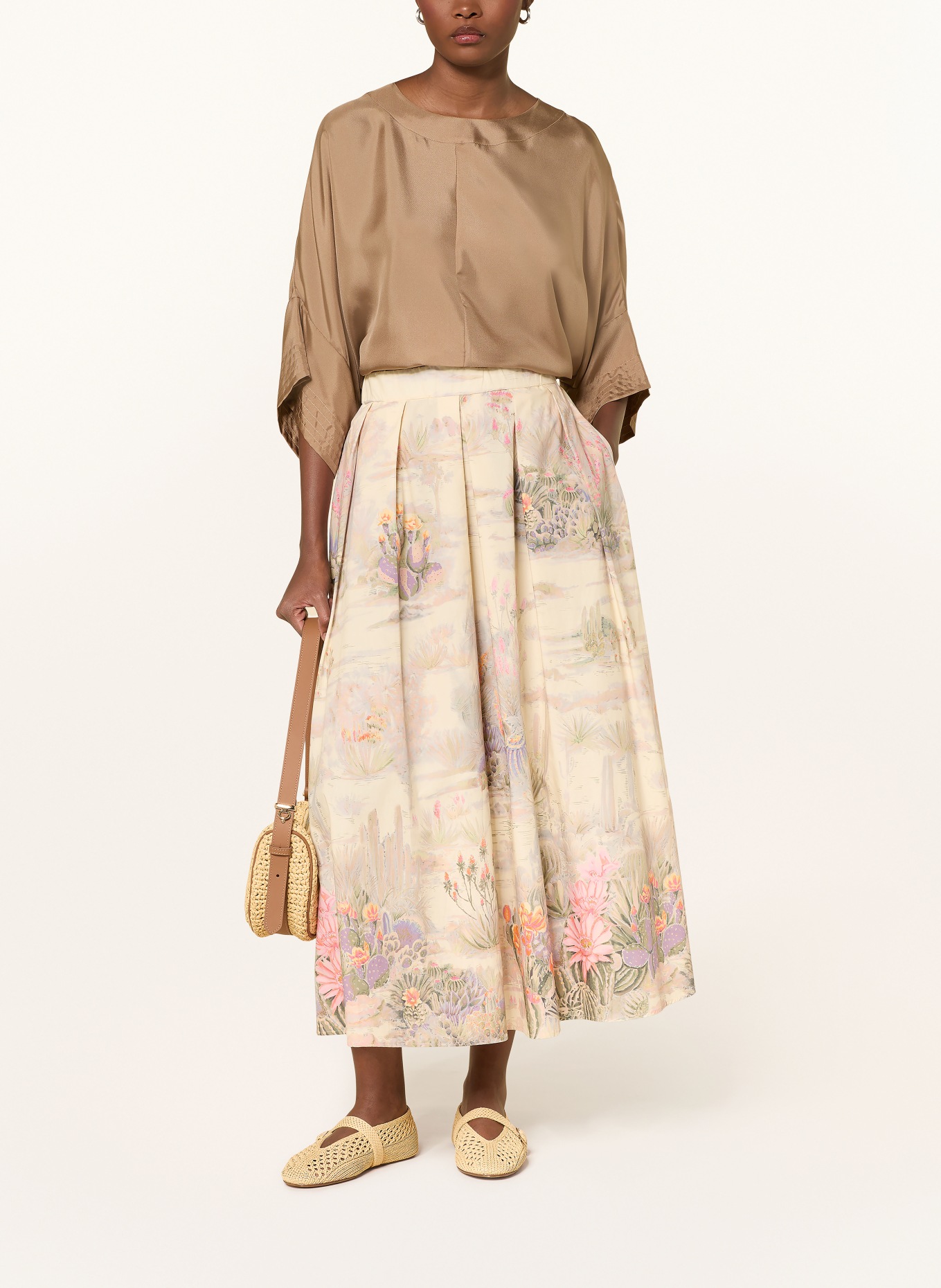 RIANI pleated skirt: LIGHT YELLOW / PURPLE / GREEN