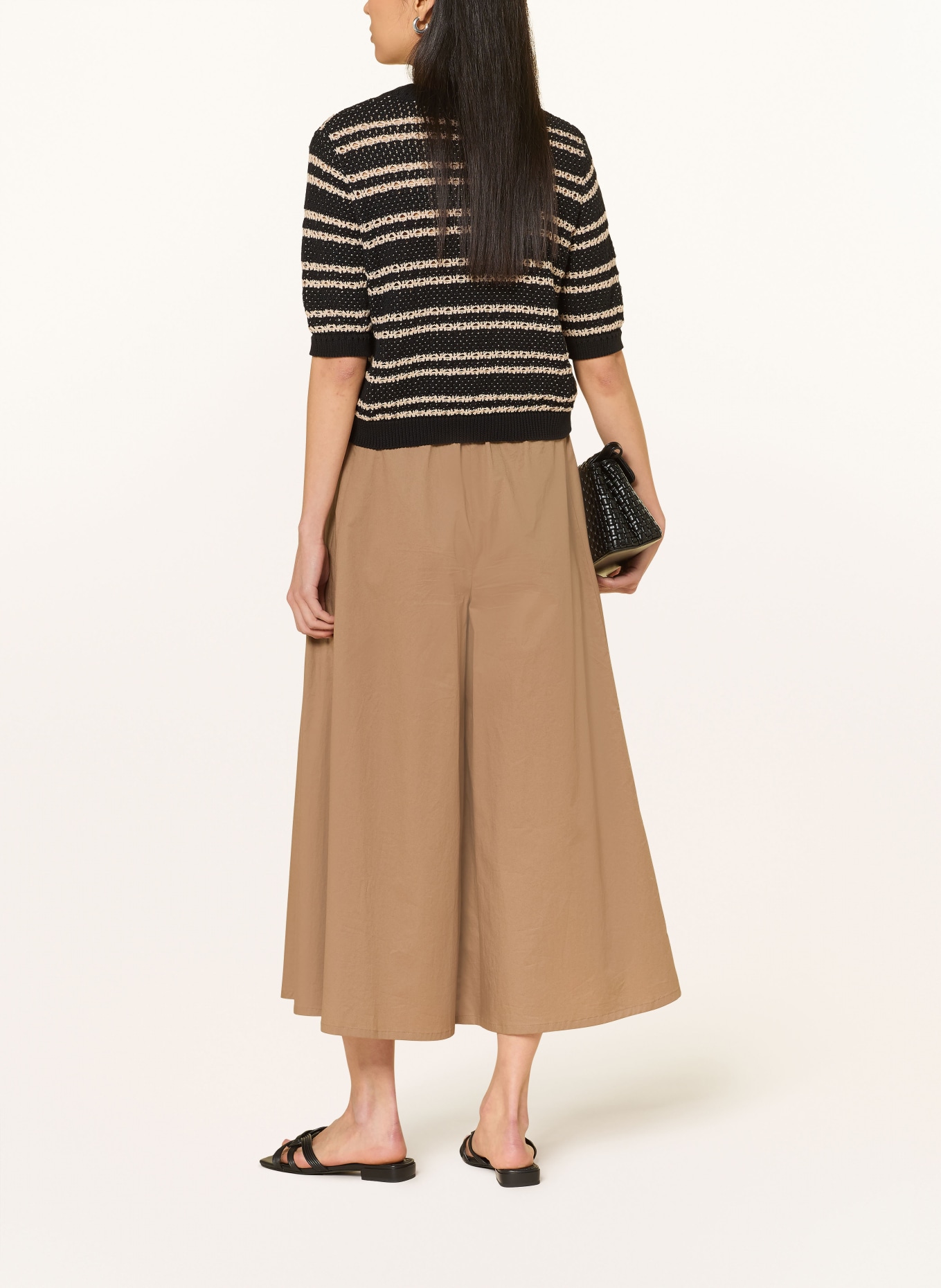 RIANI pletené tričko: ČERNÁ / BÉŽOVÁ