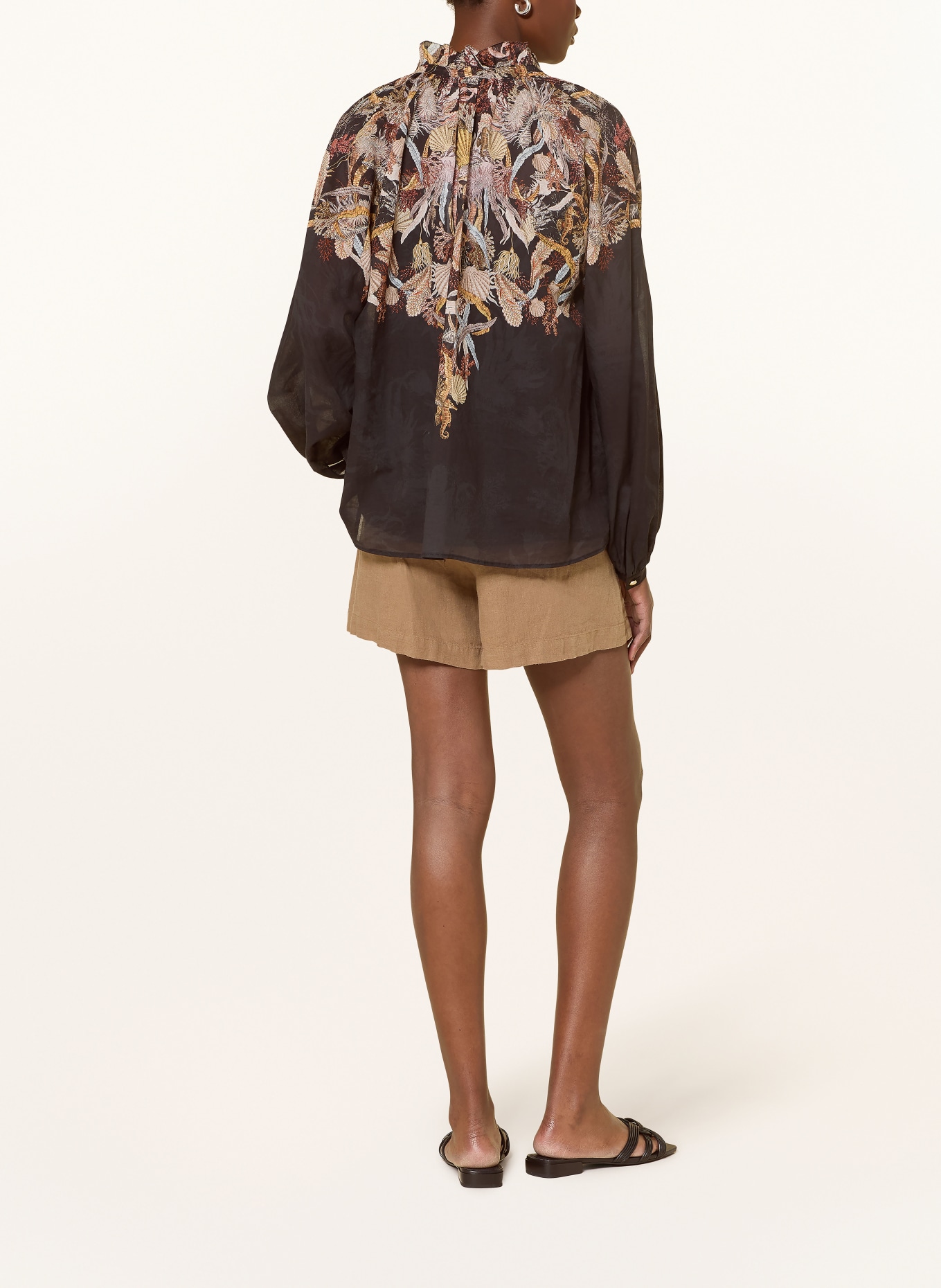 RIANI blůza: ČERNÁ / HNĚDÁ / BÉŽOVÁ