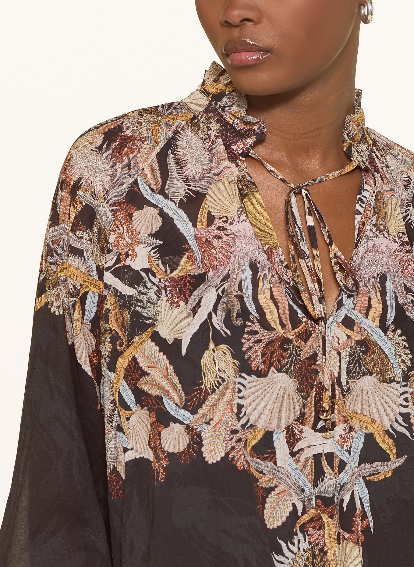 RIANI blůza: ČERNÁ / HNĚDÁ / BÉŽOVÁ