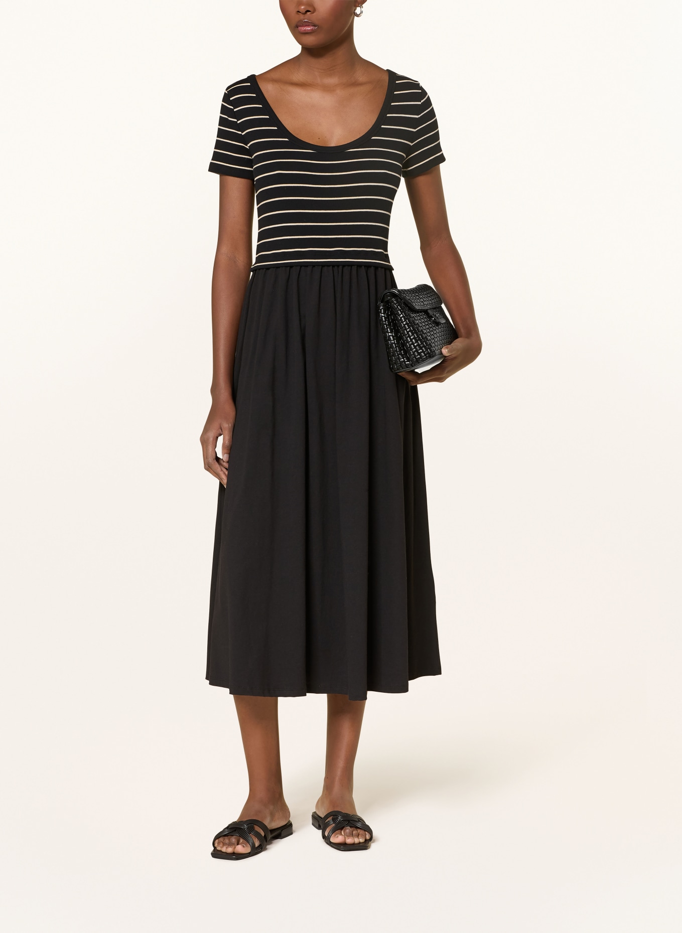 RIANI robe: NOIR / BEIGE