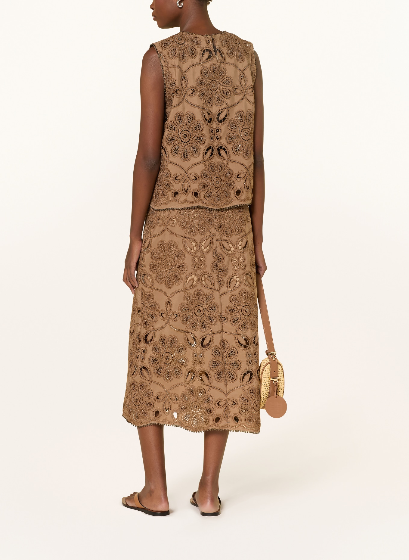 RIANI Spitzenrock: BRAUN