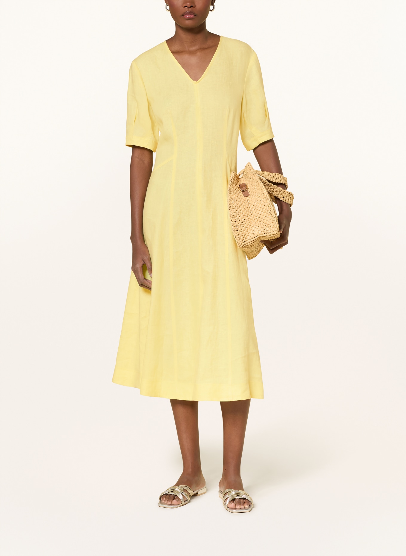 RIANI Leinenkleid: GELB