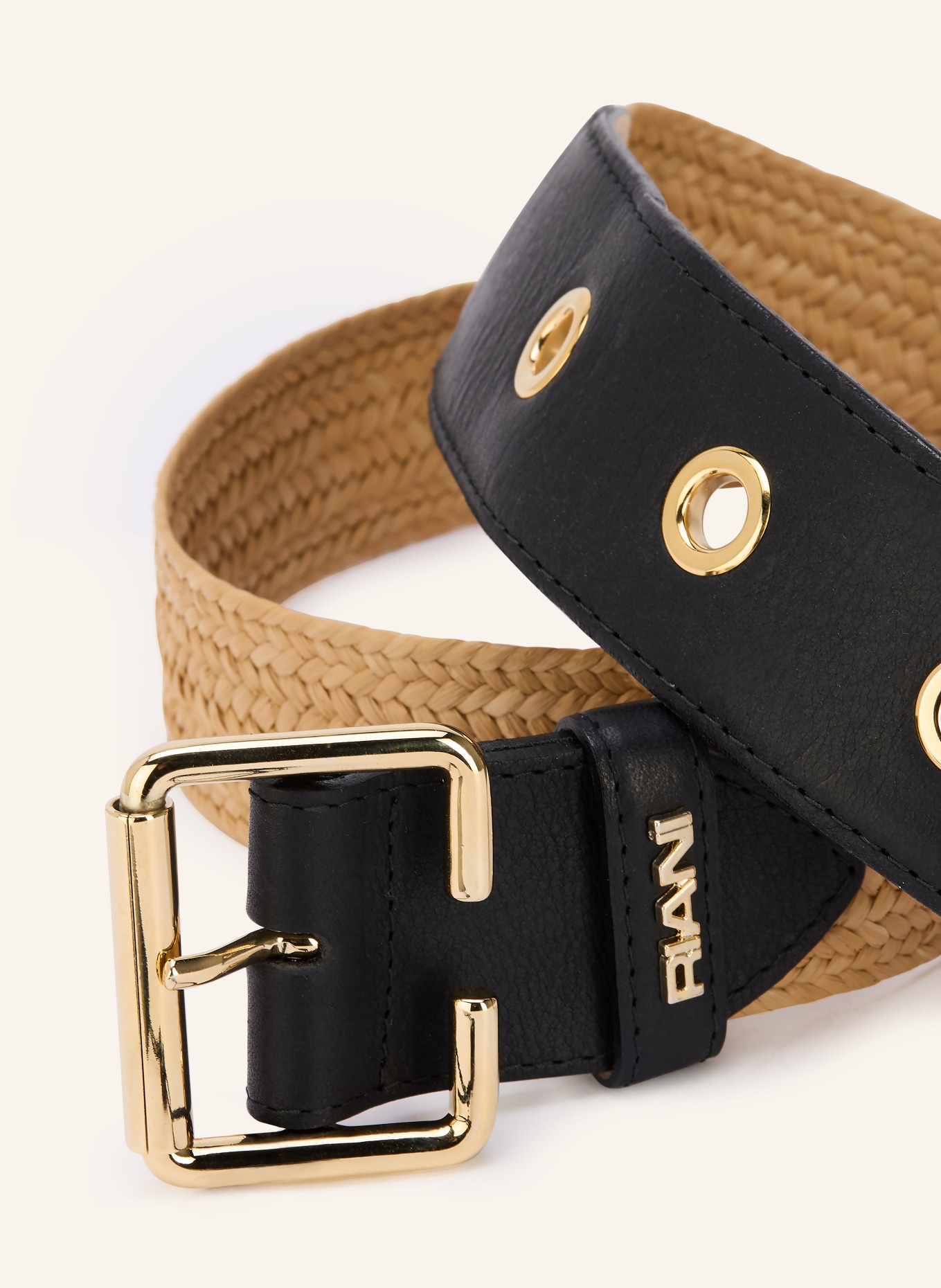 RIANI Gürtel: HELLBRAUN / GOLD / SCHWARZ