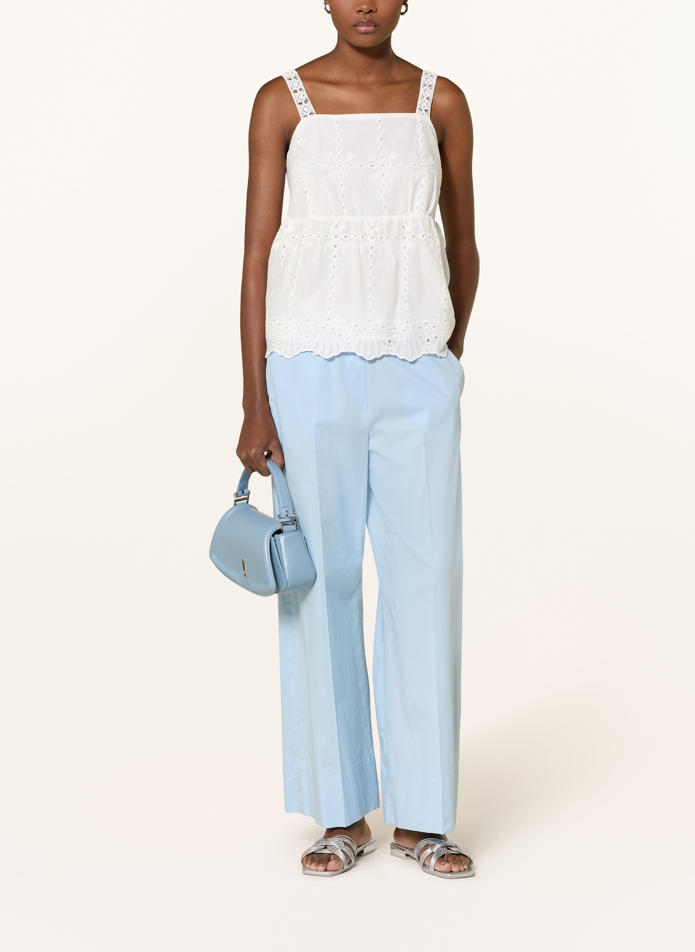 RIANI Top met opengewerkte punt: WIT